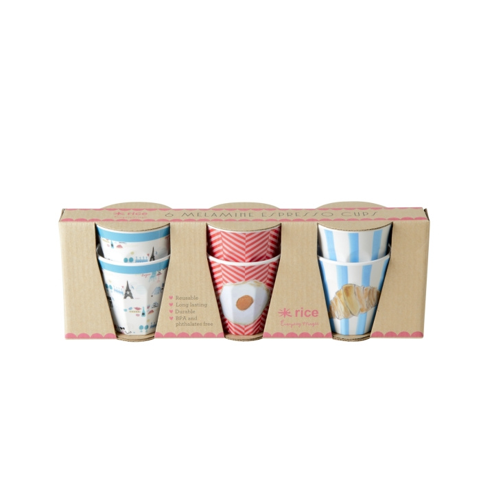 RICE 6 Melamine Espresso Cups - Breakfast Prints in the group HOME, HOUSEHOLD & GARDEN / Kitchen utensils / Other kitchen tools at TP E-commerce Nordic AB (D15227)