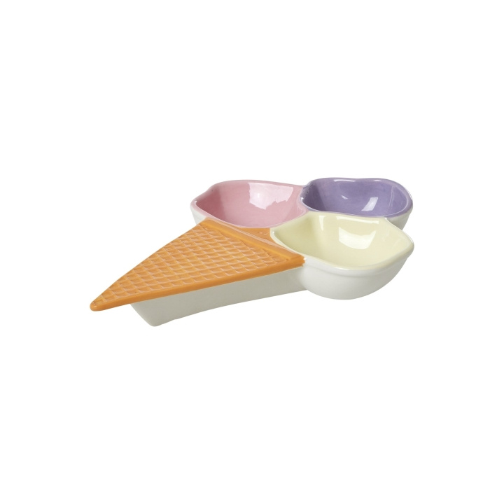 RICE Ceramic Ice Waffle Dish 3 Room - Lavender in the group HOME, HOUSEHOLD & GARDEN / Kitchen utensils / Other kitchen tools at TP E-commerce Nordic AB (D15229)