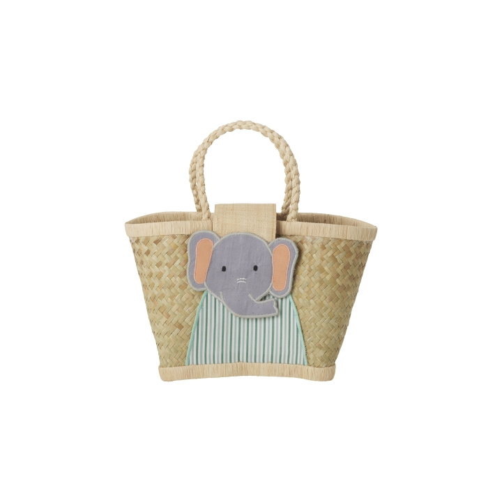 RICE Raffia Kids Bag with Elephant Closing - (KIBAG-ELEP) in the group TOYS, KIDS & BABY PRODUCTS / Travel / Bags for kids at TP E-commerce Nordic AB (D15351)