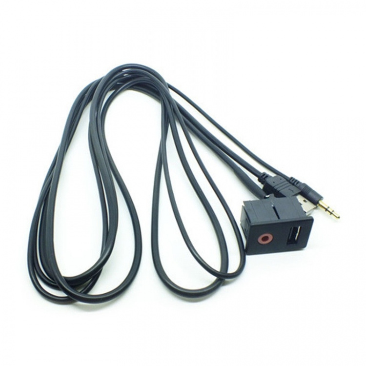 Extension cable with USB and Aux, 1.5m Extension cable with USB and Aux, 1.5m
