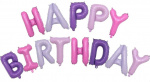 Balloons Happy Birthday, 40cm, Purple/Pink Balloons Happy Birthday, 40cm, Purple/Pink