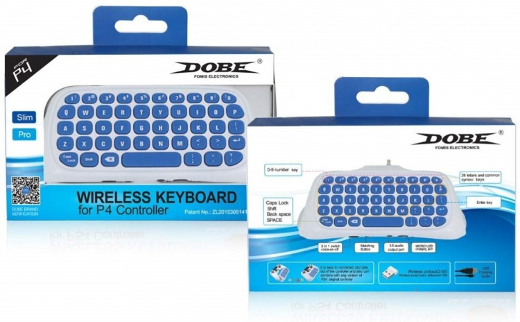 Keyboard for Playstation 4 controller, White Keyboard for Playstation 4 controller, White