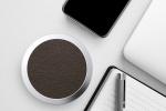 Leatherette Qi charger with fast charging Leatherette Qi charger with fast charging