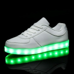 LED Sneakers with laces, size 35, White LED Sneakers with laces, size 35, White