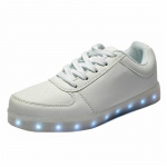 LED Sneakers with laces, size 35, White LED Sneakers with laces, size 35, White