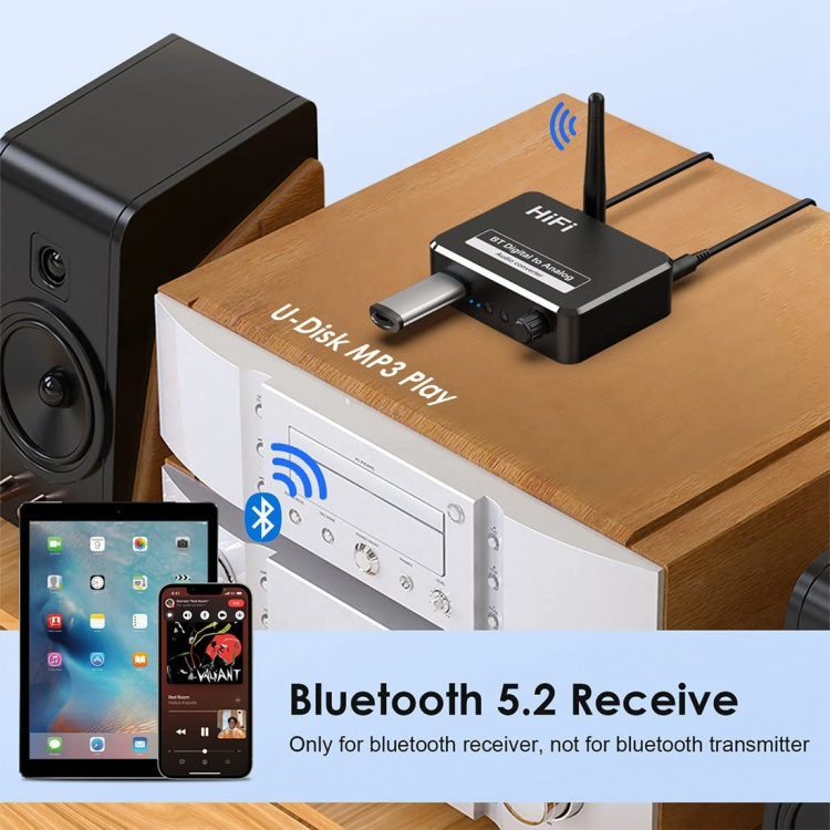 Bluetooth audio converter, Digital to Analog Bluetooth audio converter, Digital to Analog