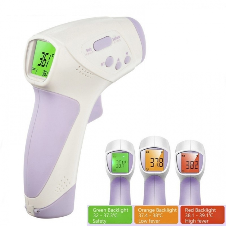 Fever thermometer, non-contact with IR technology for children/adults, Purple/White Fever thermometer, non-contact with IR technology for children/adults, Purple/White