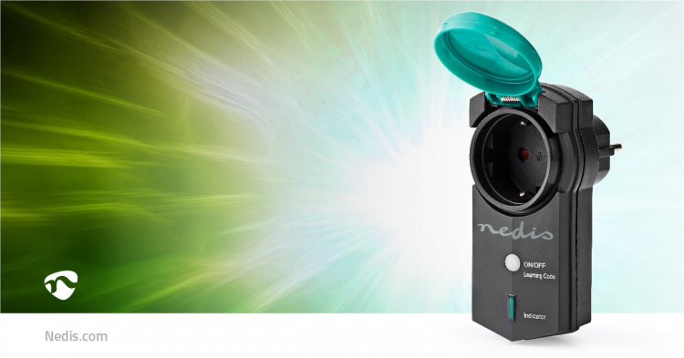 Nedis RF Plug | Mesh / RF, frequency 433 Mhz | IP44 | 3680 W | Plug with earth contact / Type F (CEE 7/7) | -20 - 50 °C | Black / Green Nedis RF Plug | Mesh / RF, frequency 433 Mhz | IP44 | 3680 W | Plug with earth contact / Type F (CEE 7/7) | -20 - 50 °C | Black / Green