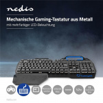 Nedis Wired Gaming Keyboard | USB | Mechanical Keys | RGB | German | DE Layout | USB Powered | Power cable length: 1.70 m | Gaming Nedis Wired Gaming Keyboard | USB | Mechanical Keys | RGB | German | DE Layout | USB Powered | Power cable length: 1.70 m | Gaming