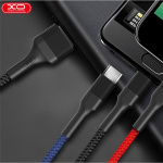 Xo NB54, 3in1 USB - Lightning, USB-C, microUSB Charging Cable (3A) 1.2m Xo NB54, 3in1 USB - Lightning, USB-C, microUSB Charging Cable (3A) 1.2m