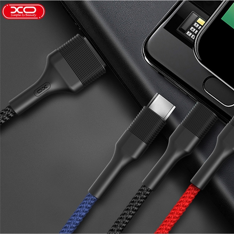 Xo NB54, 3in1 USB - Lightning, USB-C, microUSB Charging Cable (3A) 1.2m Xo NB54, 3in1 USB - Lightning, USB-C, microUSB Charging Cable (3A) 1.2m