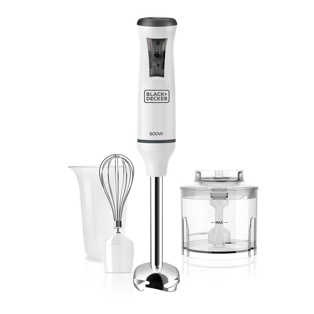 BLACK DECKER Hand Blender With Accessories 600W White