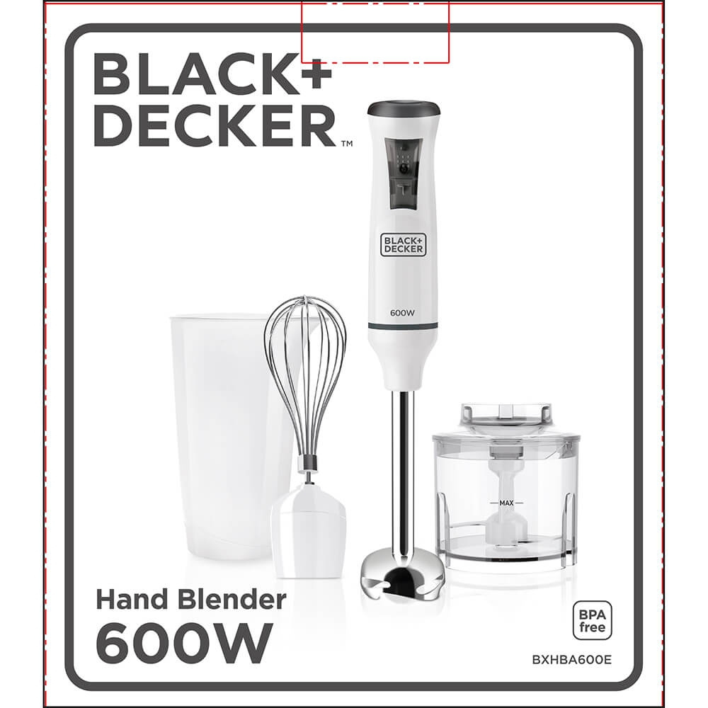 BLACK DECKER Hand Blender With Accessories 600W White