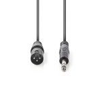 Nedis Balanced Audio Cable | XLR 3-Pin Male | 6.35 mm Male | Nickel Plated | 3.00 m | Round | PVC | Dark Grey | Carton Sleeve Nedis Balanced Audio Cable | XLR 3-Pin Male | 6.35 mm Male | Nickel Plated | 3.00 m | Round | PVC | Dark Grey | Carton Sleeve