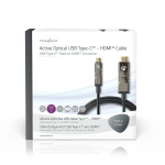 Nedis Active Optical USB Cable | USB-C™ Male | HDMI™ Connector | 18 Gbps | 50.0 m | Round | PVC | Black | Gift Box Nedis Active Optical USB Cable | USB-C™ Male | HDMI™ Connector | 18 Gbps | 50.0 m | Round | PVC | Black | Gift Box