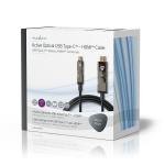 Nedis Active Optical USB Cable | USB-C™ Male | HDMI™ Connector | 18 Gbps | 50.0 m | Round | PVC | Black | Gift Box Nedis Active Optical USB Cable | USB-C™ Male | HDMI™ Connector | 18 Gbps | 50.0 m | Round | PVC | Black | Gift Box