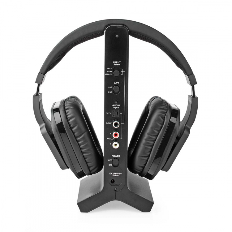 Nedis Wireless TV Headphones | Wi-Fi | Over-Ear | Battery play time: 8 hrs | 25 m | Digital Audio | Charging dock | Black Nedis Wireless TV Headphones | Wi-Fi | Over-Ear | Battery play time: 8 hrs | 25 m | Digital Audio | Charging dock | Black