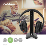 Nedis Wireless TV Headphones | Wi-Fi | Over-Ear | Battery play time: 8 hrs | 25 m | Digital Audio | Charging dock | Black Nedis Wireless TV Headphones | Wi-Fi | Over-Ear | Battery play time: 8 hrs | 25 m | Digital Audio | Charging dock | Black