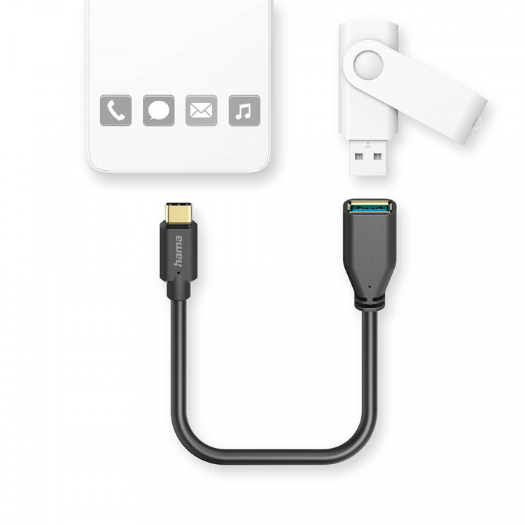 Hama Adapter Cable USB OTG USB-C to USB-A Black Hama Adapter Cable USB OTG USB-C to USB-A Black