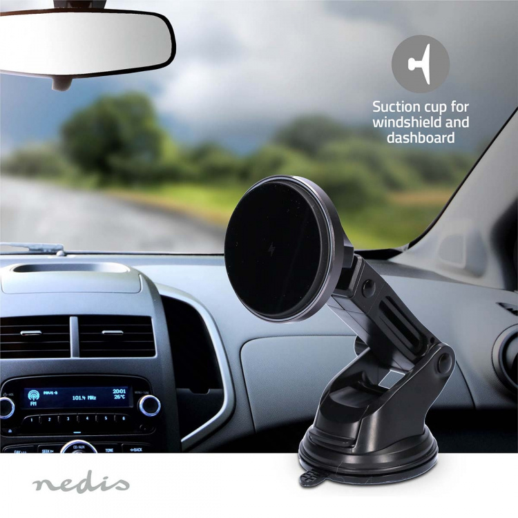 Nedis Wireless Car Charger | 7.5 / 10 / 15 W | 1.5 / 1.67 / 2 A | 1.00 m | FOD / Over Current / Over Voltage / Overheat Protection | USB Type-C™ | Including cable Nedis Wireless Car Charger | 7.5 / 10 / 15 W | 1.5 / 1.67 / 2 A | 1.00 m | FOD / Over Current / Over Voltage / Overheat Protection | USB Type-C™ | Including cable